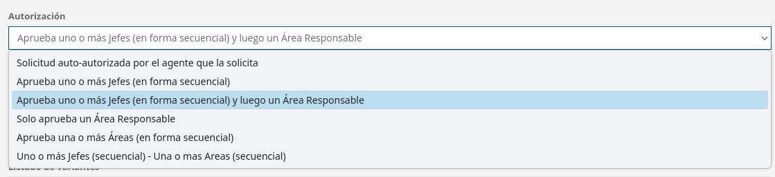 Desplegable tipo autorización